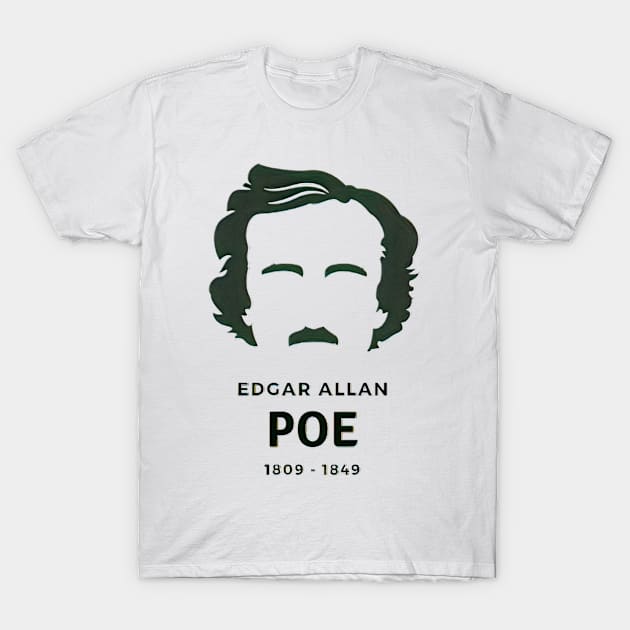 Edgar Allan Poe (1809 - 1849) T-Shirt by Artemis Art House